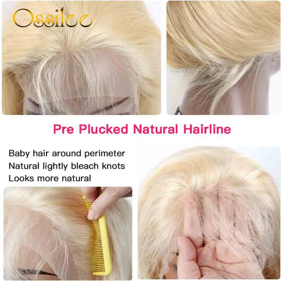 613 Blonde Lace Front Wigs Remy Brazilian Body Wave 13x4 Lace Front Human Hair Wigs Transparent Lace Wigs for Women 250% Density