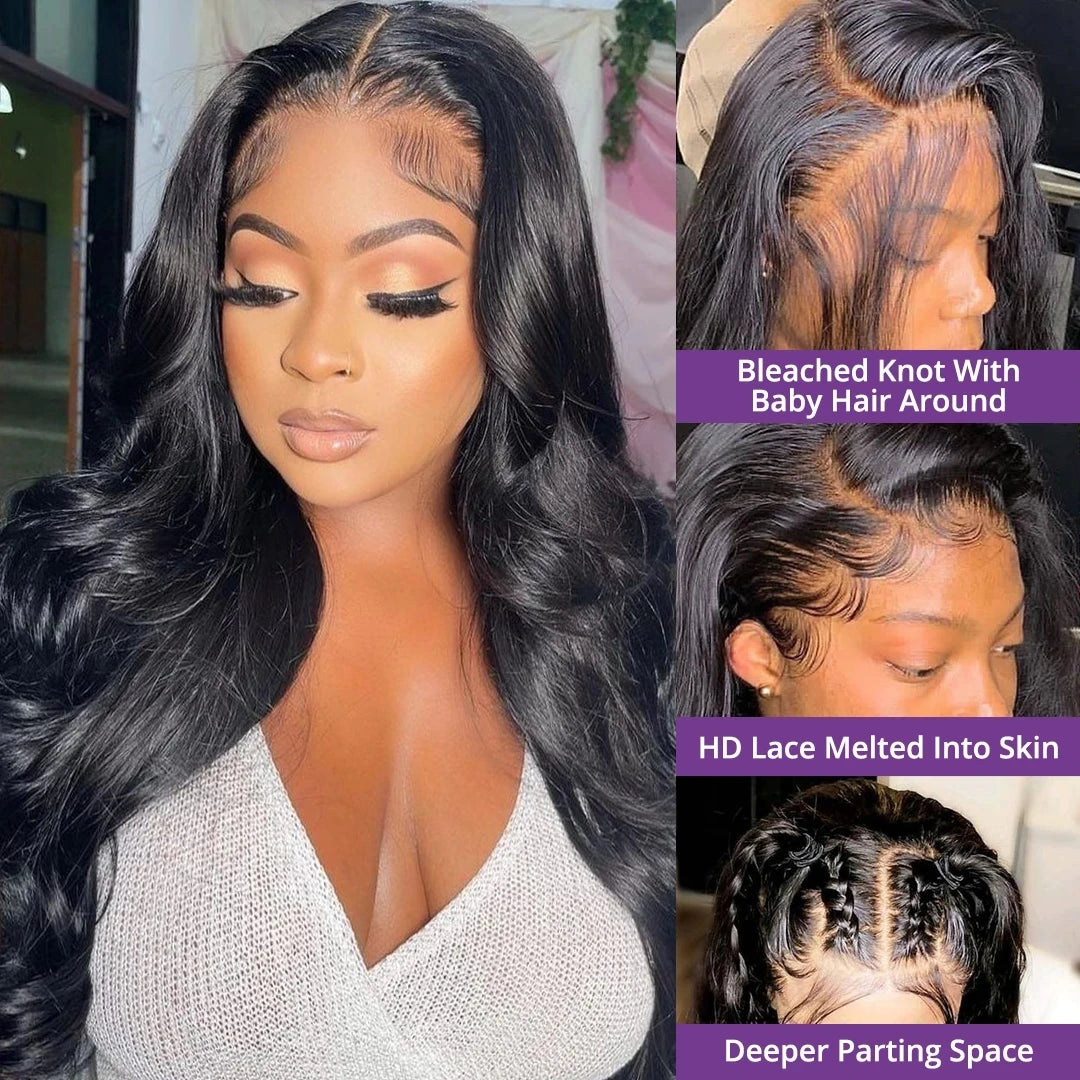 Glueless Body Wave Lace Front Wigs For Women Part Lace Wigs HD Transparent Lace Frontal Wigs Brazilian Body Wave Human Hair Wigs